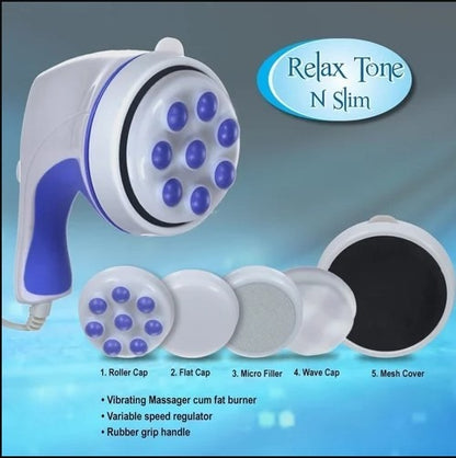 4 In 1 Relax & Spin Tone Vibration Electric Massager | Electronic Relax & Spin Body Massager With Different Heads