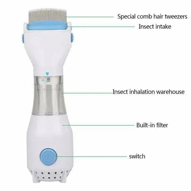 V Comb Electric Anti Lice and dandruff Removal Machine with 4 free filters