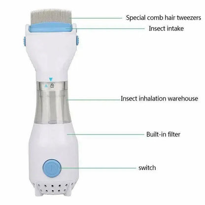 V Comb Electric Anti Lice and dandruff Removal Machine with 4 free filters
