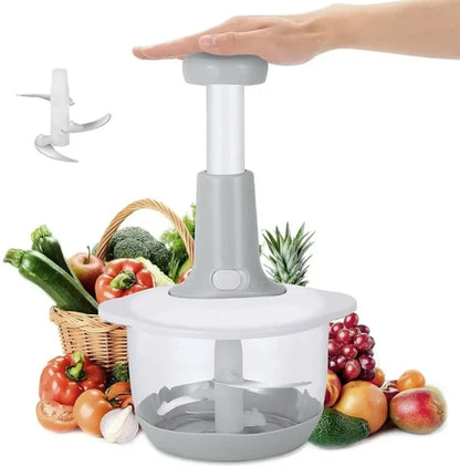 Manual Hand Push Chopper | Multi-functional Vegetable Meat Grinder, Grater, Chopper -2 Liter