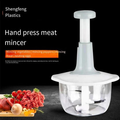 Manual Hand Push Chopper | Multi-functional Vegetable Meat Grinder, Grater, Chopper -2 Liter