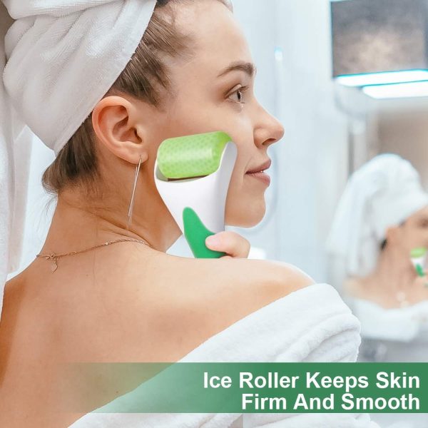 Marzahar Ice Roller For Face & Eye Puffiness Relief, Cold Gel Ice Face Roller Massager – Ice Roller Cool Roller For Face Eye Body Facial Shaping Anti Wrinkle Ice Roller Massager Smooth Skin