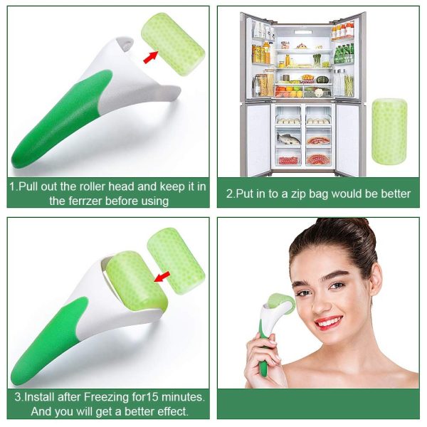 Marzahar Ice Roller For Face & Eye Puffiness Relief, Cold Gel Ice Face Roller Massager – Ice Roller Cool Roller For Face Eye Body Facial Shaping Anti Wrinkle Ice Roller Massager Smooth Skin