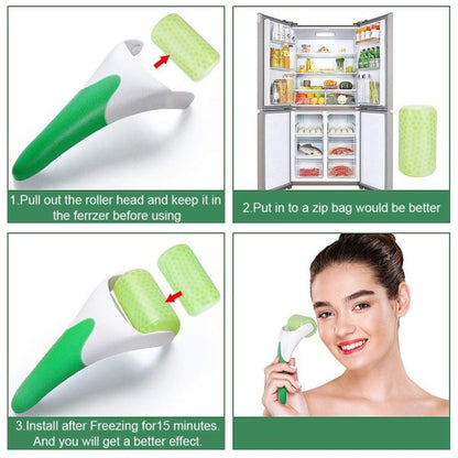 Marzahar Ice Roller For Face & Eye Puffiness Relief, Cold Gel Ice Face Roller Massager – Ice Roller Cool Roller For Face Eye Body Facial Shaping Anti Wrinkle Ice Roller Massager Smooth Skin