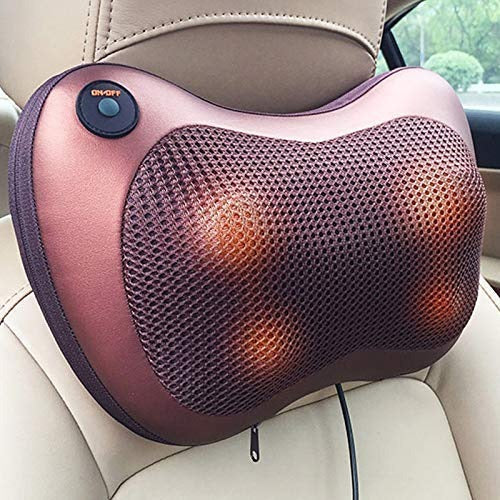 (nw000426) Car Head Massage Pillow Relax Vibrator Electric Shoulder Back Heating Kneading Infrared Therapy Shiatsu Neck Massager