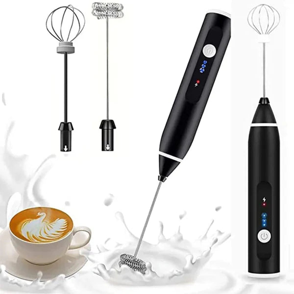 Rechargeable Electric Coffee Mixer Egg Beater Quick Frothing Action